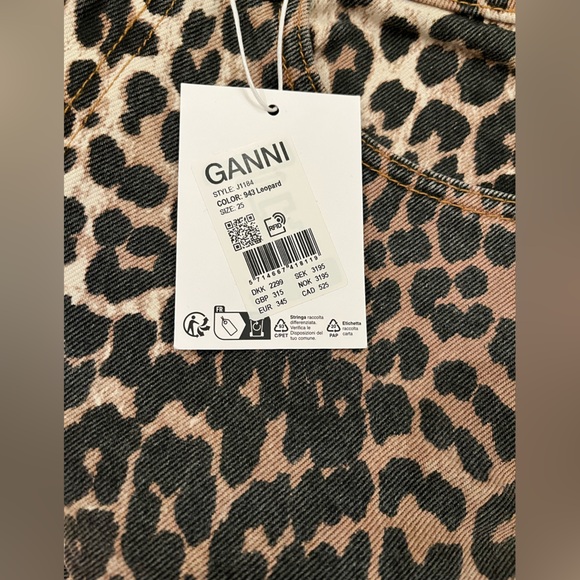 Ganni Leopard Print Pants - Brown and Black - Picture 4 of 5